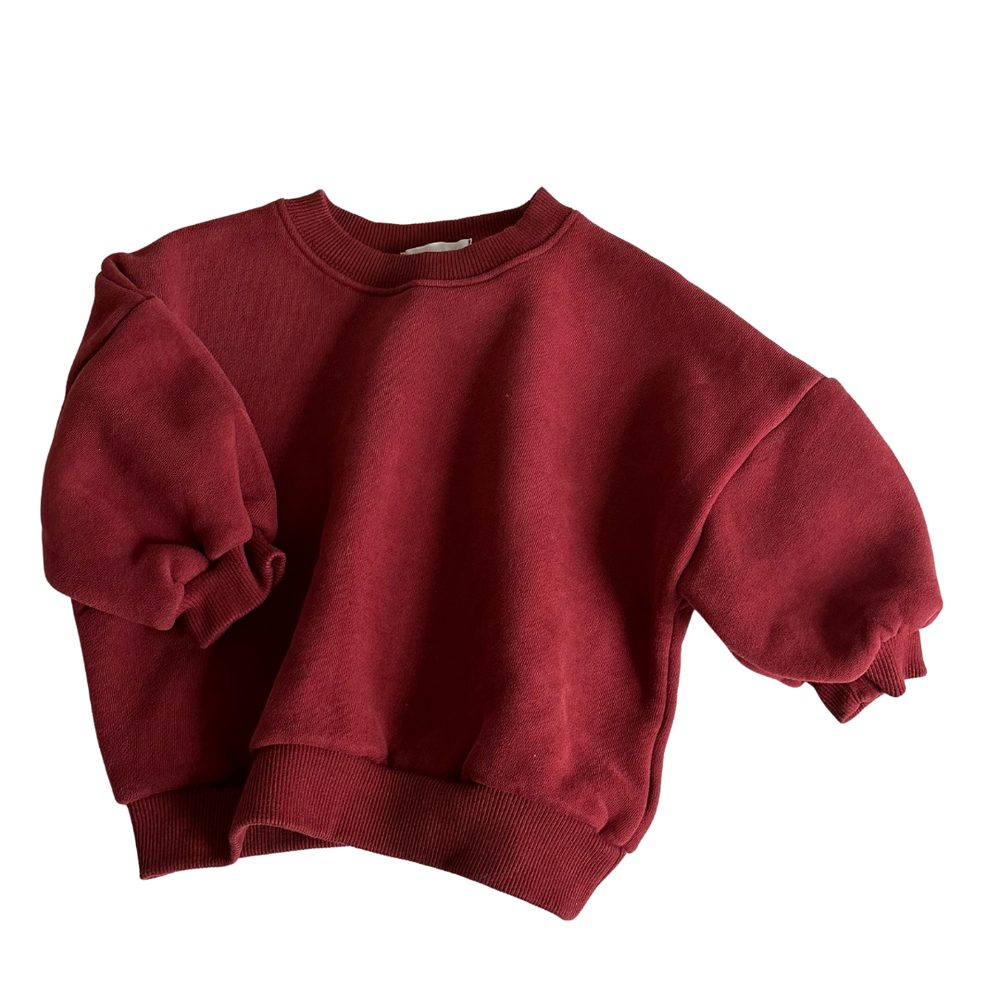 Maroon Fleeced Cotton Sweatshirt