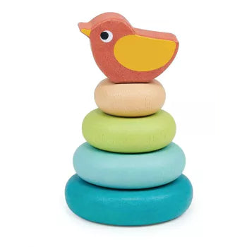 Wooden Stacking Tree With Bird