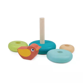 Wooden Stacking Tree With Bird