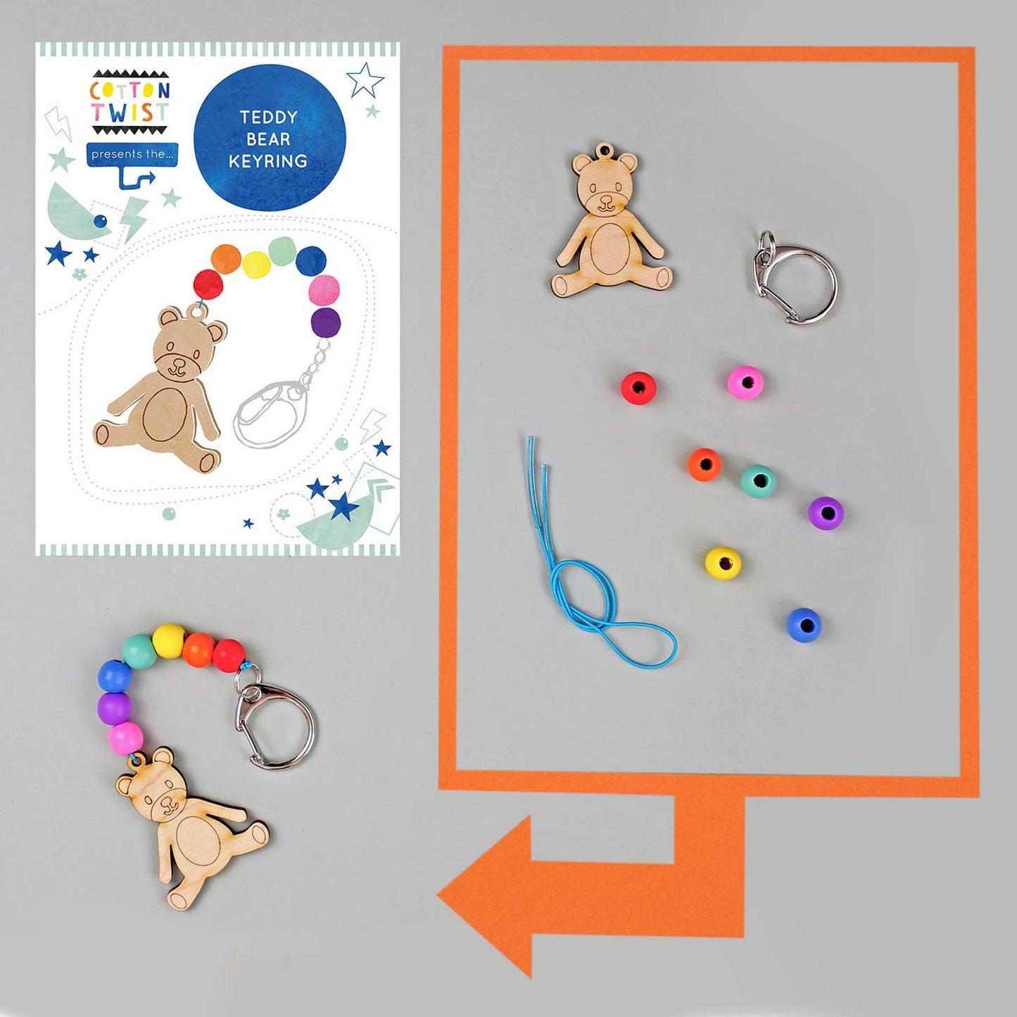 Make Your Own Teddy Bear Keyring Kit