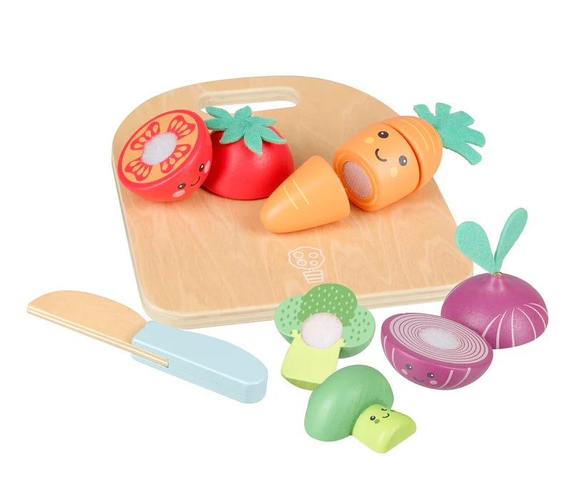 Happy Wooden Veggies Cutting Veg