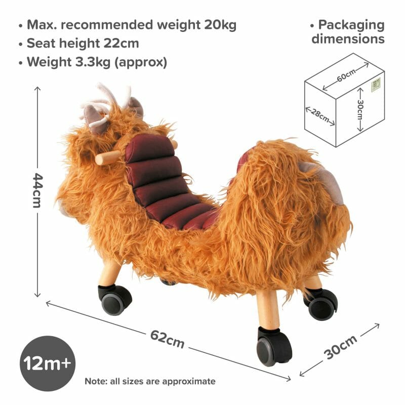 Hubert - Highland Cow Ride On Toy