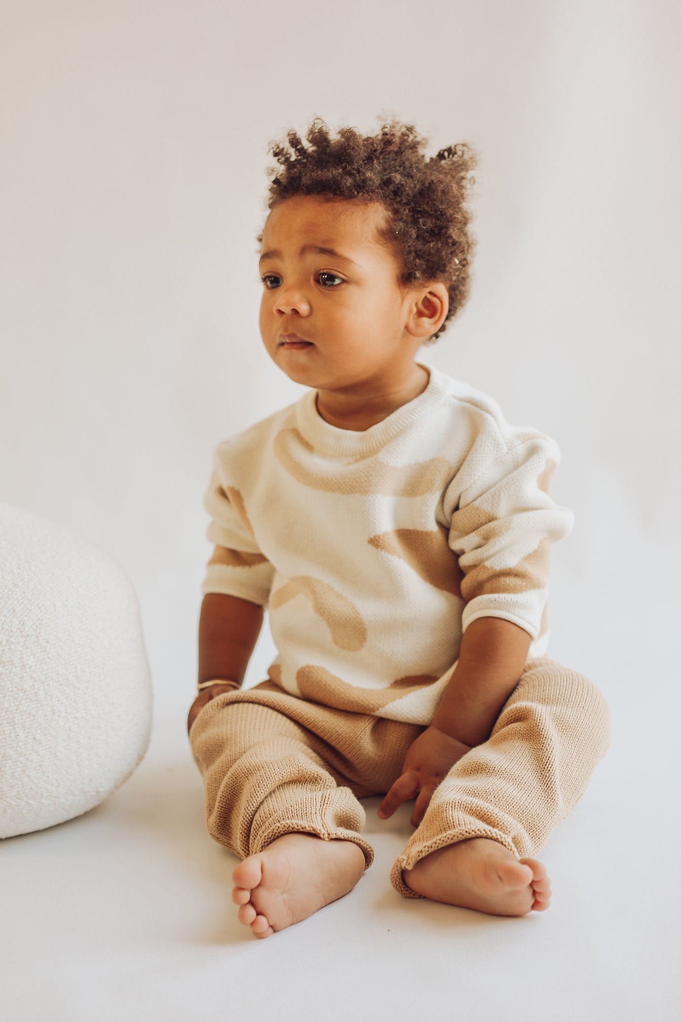 Knitted Sweater - Boho Organic Shapes