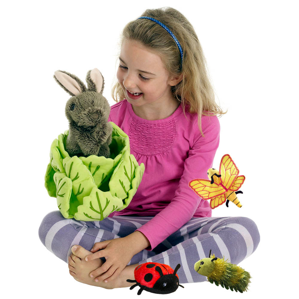 Rabbit in a Lettuce Hide-Away Puppet