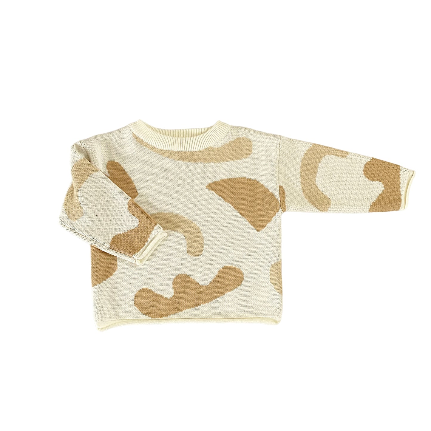 Knitted Sweater - Boho Organic Shapes