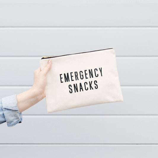 “Emergency Snacks” Large Canvas Pouch