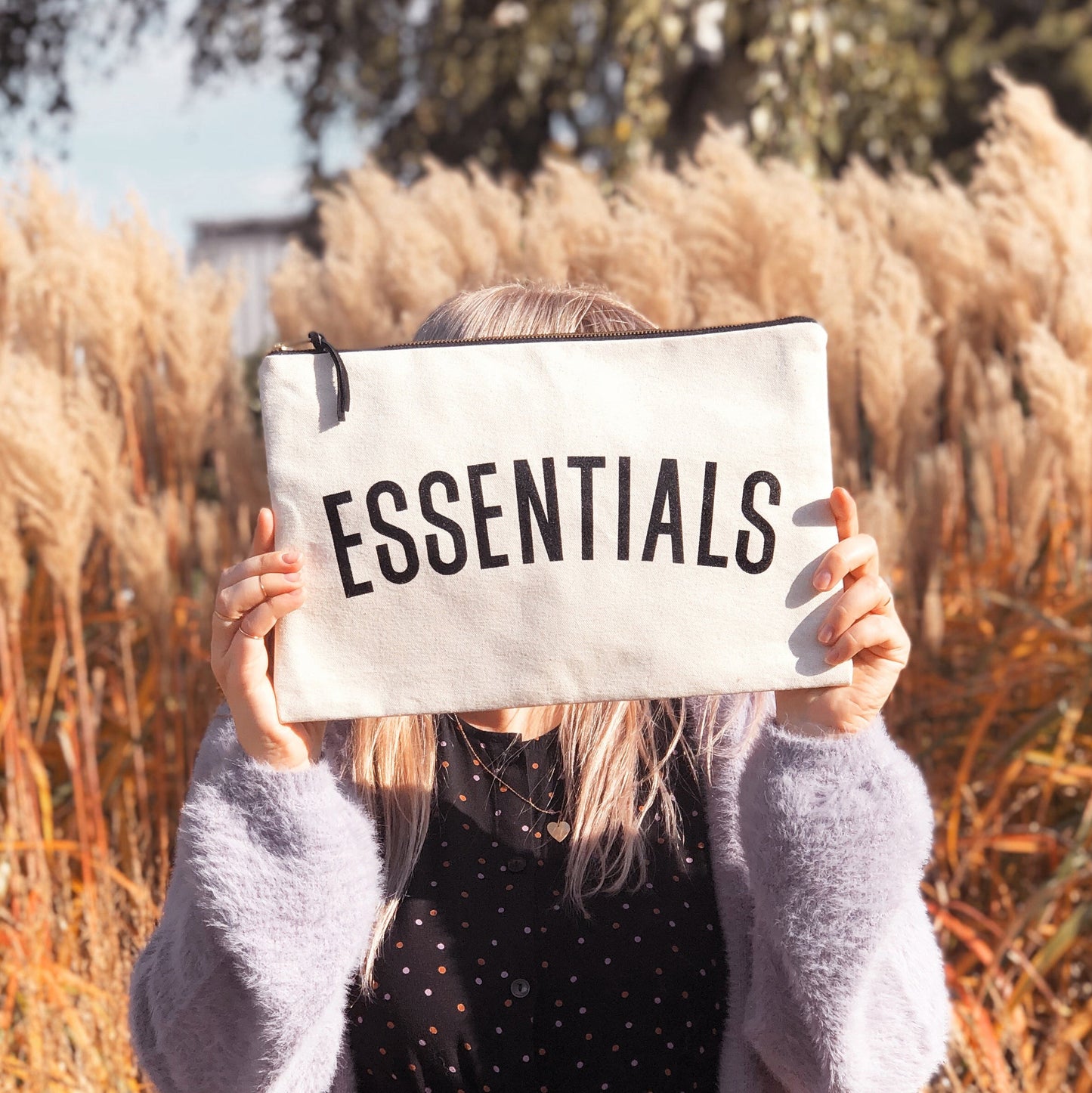 “Essentials” Extra Large Canvas Pouch