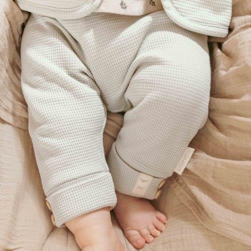 Little Farm Waffle Trousers - Soft Green