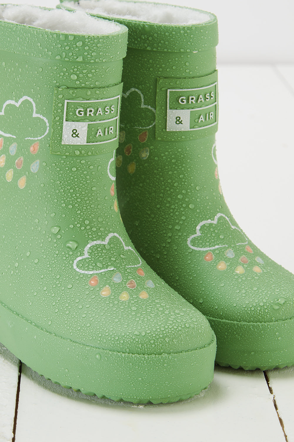 Glacial Green Colour-Changing Winter Wellies with Teddy Fleece Lining