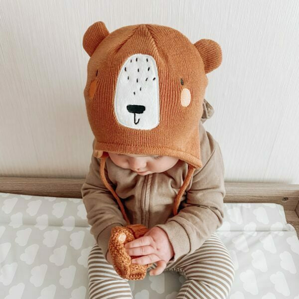 Brown Bear Hat and Mittens