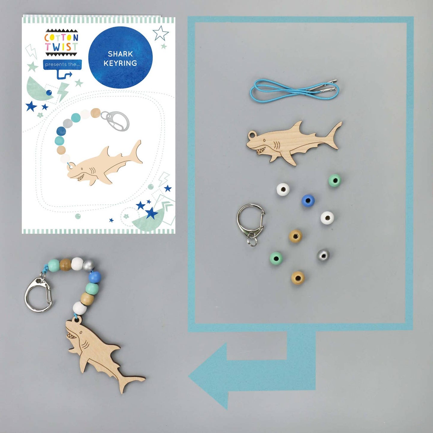 Make Your Own Shark Keyring Kit