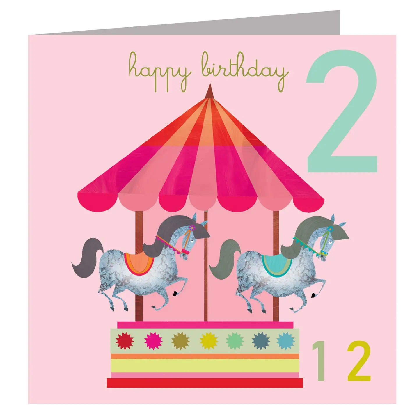 Two Horses 2nd Birthday Card