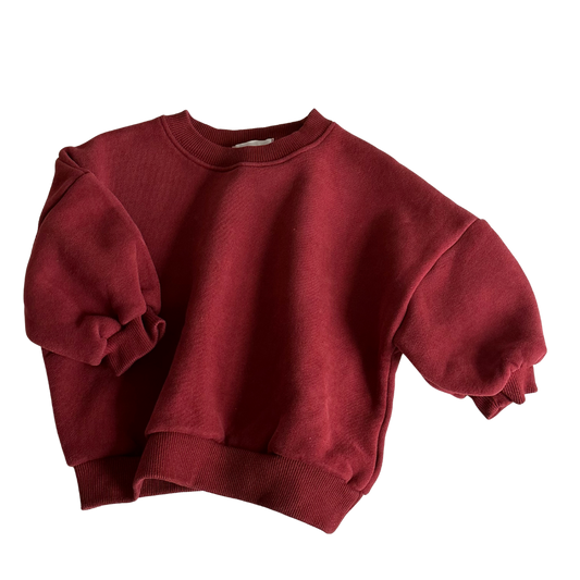 Maroon Fleeced Cotton Sweatshirt