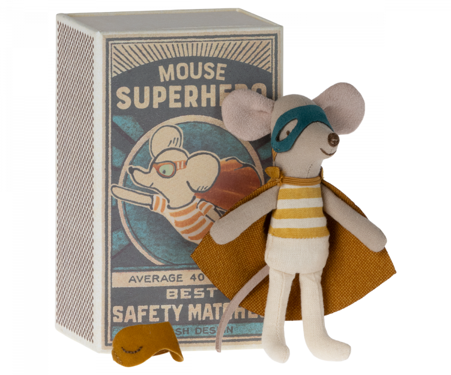 Little Brother Super Hero Mouse in a Matchbox