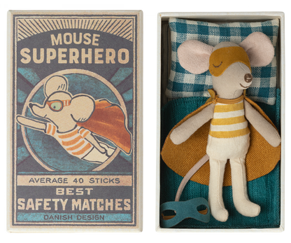 Little Brother Super Hero Mouse in a Matchbox