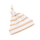 Biscuit & White Striped Knotted Cap