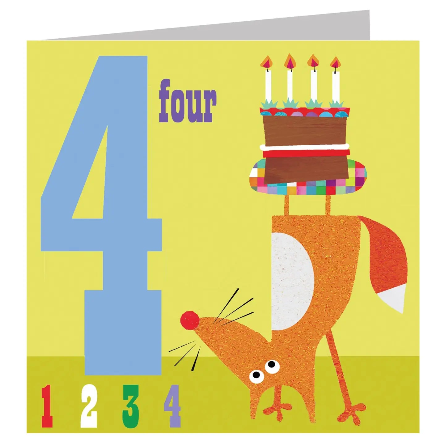 Fox 4th Birthday Card