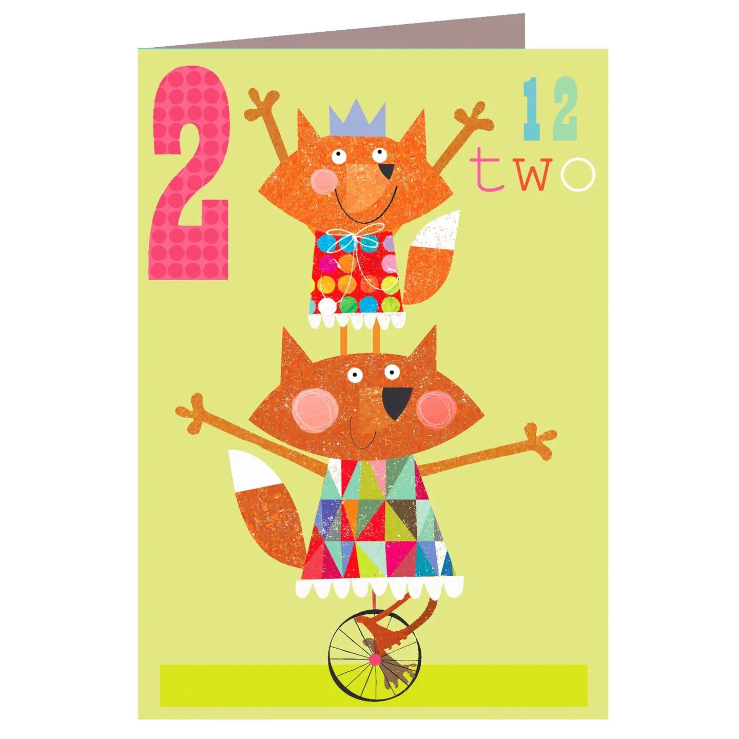 Two Foxes 2nd Birthday Card