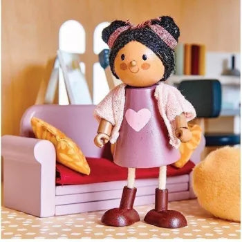Ayana Wooden Doll with Kitten