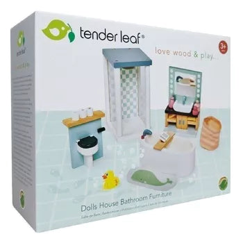 Dolls House Wooden Bathroom Furniture Set