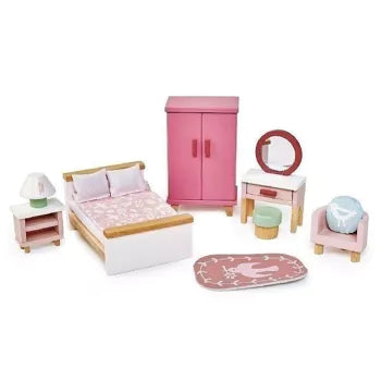 Dolls House Wooden Bedroom Furniture Set