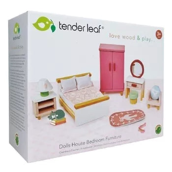 Dolls House Wooden Bedroom Furniture Set