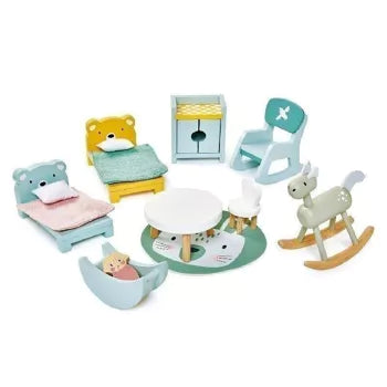 Dolls House Wooden Childrens Room Furniture Set