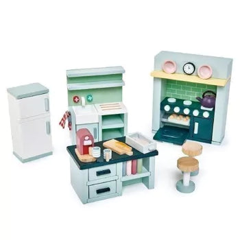 Dolls House Wooden Kitchen Furniture Set