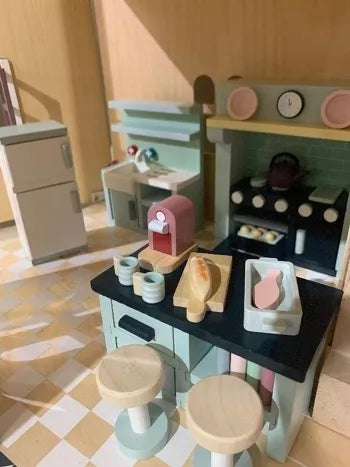 Dolls House Wooden Kitchen Furniture Set