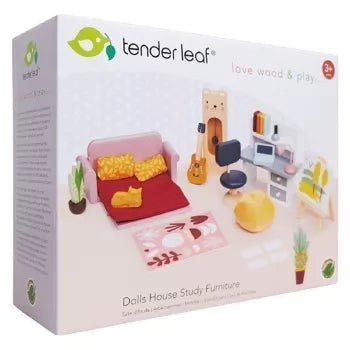 Dolls House Wooden Study Furniture Set