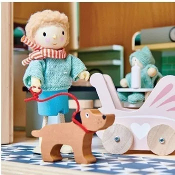 Mr Goodwood and His Dog Wooden Dolls Character