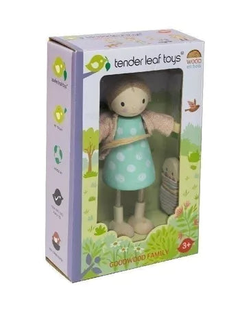 Mrs Goodwood and the Baby Wooden Doll Character
