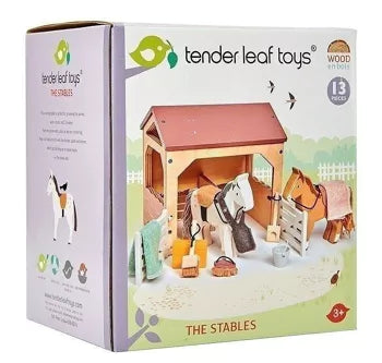 The Stables With Horses Wooden Play Set