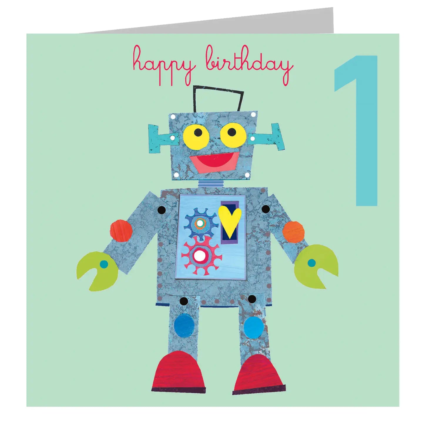 Robot 1st Birthday Card