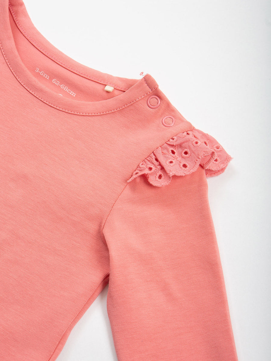 Broderie Bodysuit - Salmon