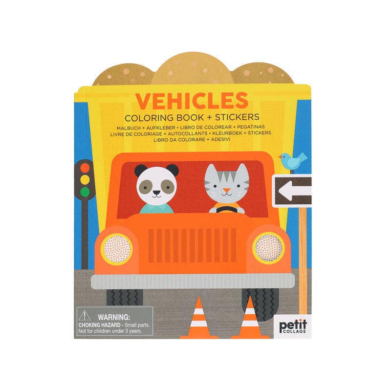 Colouring Book + Stickers: Vehicles