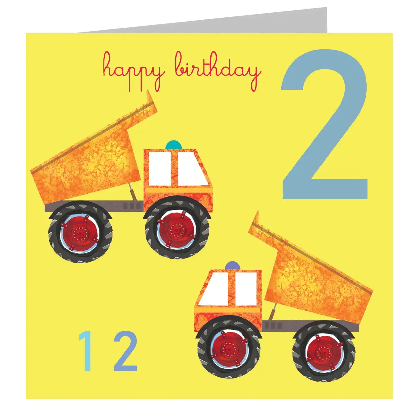 Two Trucks 2nd Birthday Card