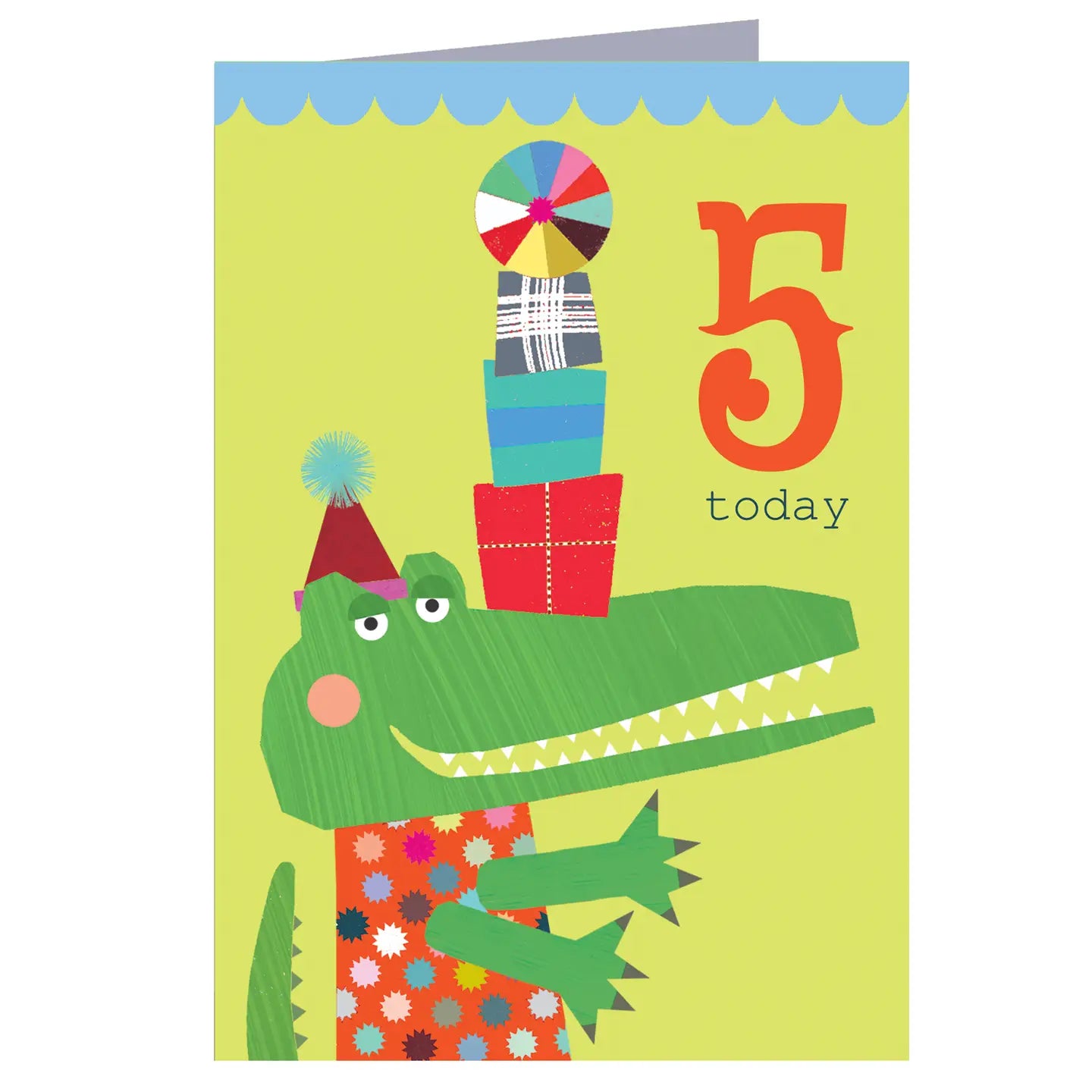 Crocodile 5th Birthday Card