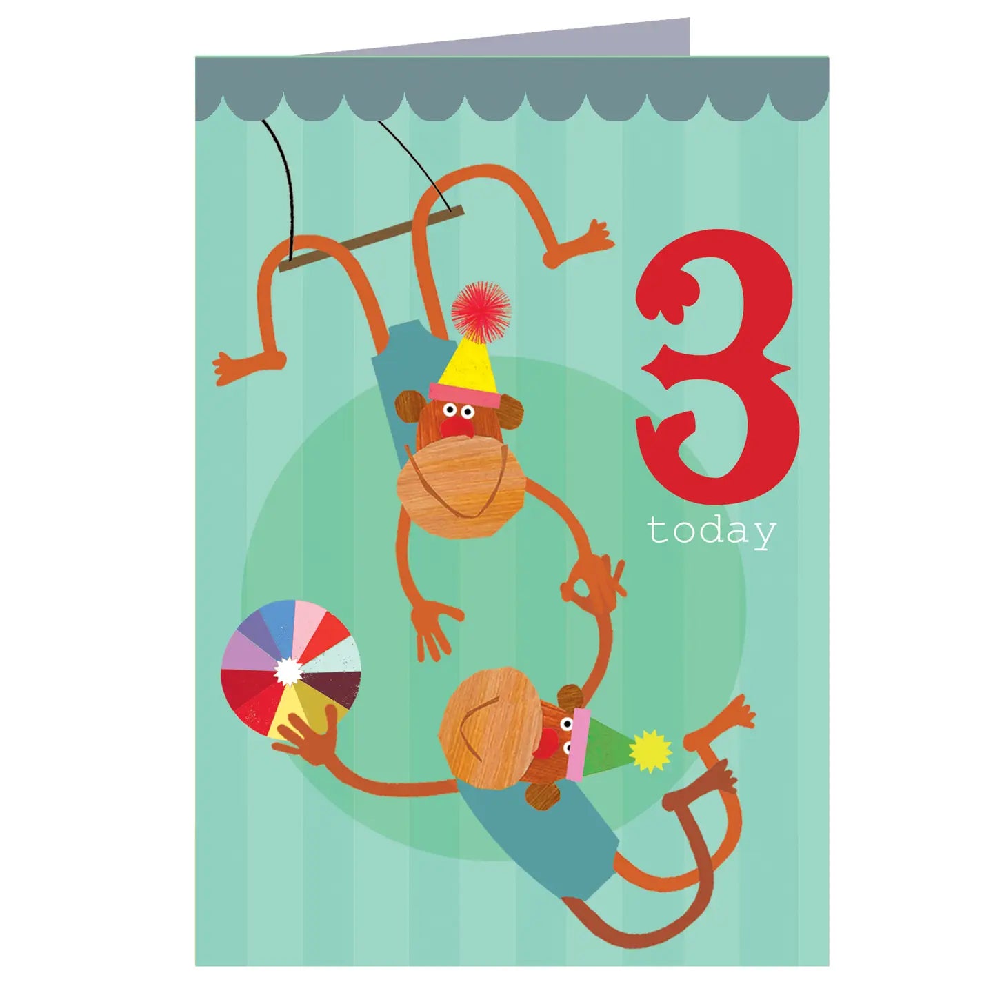 Monkeys 3rd Birthday Card