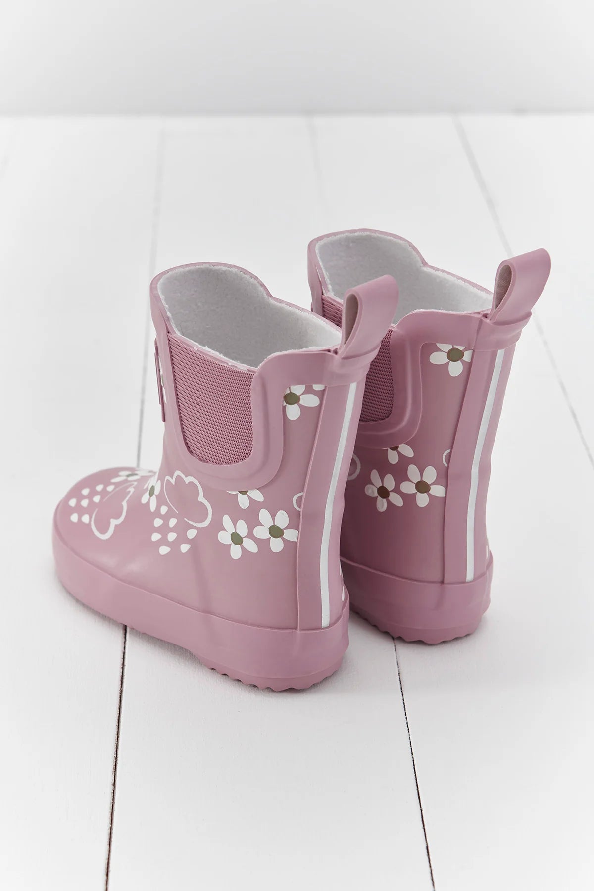 Pink Bloom Floral Short Colour-Changing Wellies