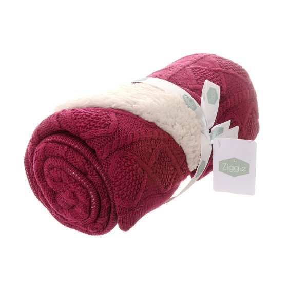 Raspberry Pink Sherpa Fleece Blanket
