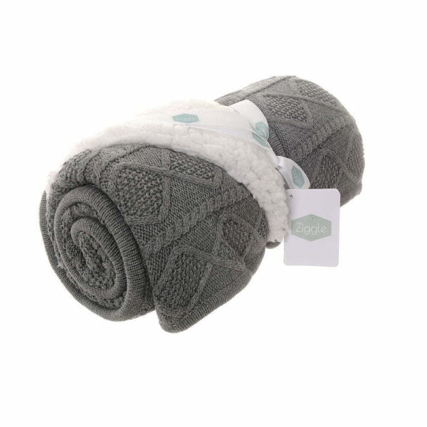 Dark Grey Sherpa Fleece Blanket