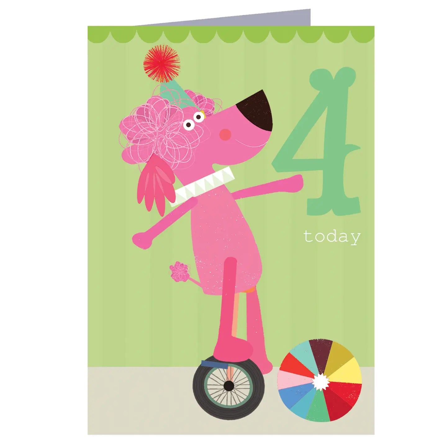 Poodle 4th Birthday Card