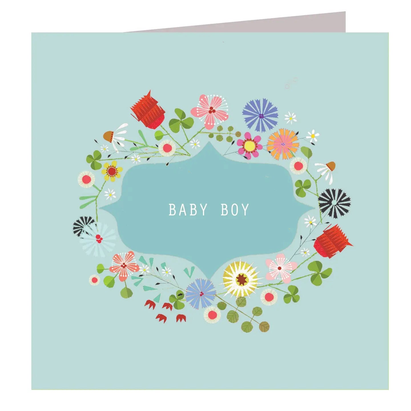 Floral Baby Boy Card