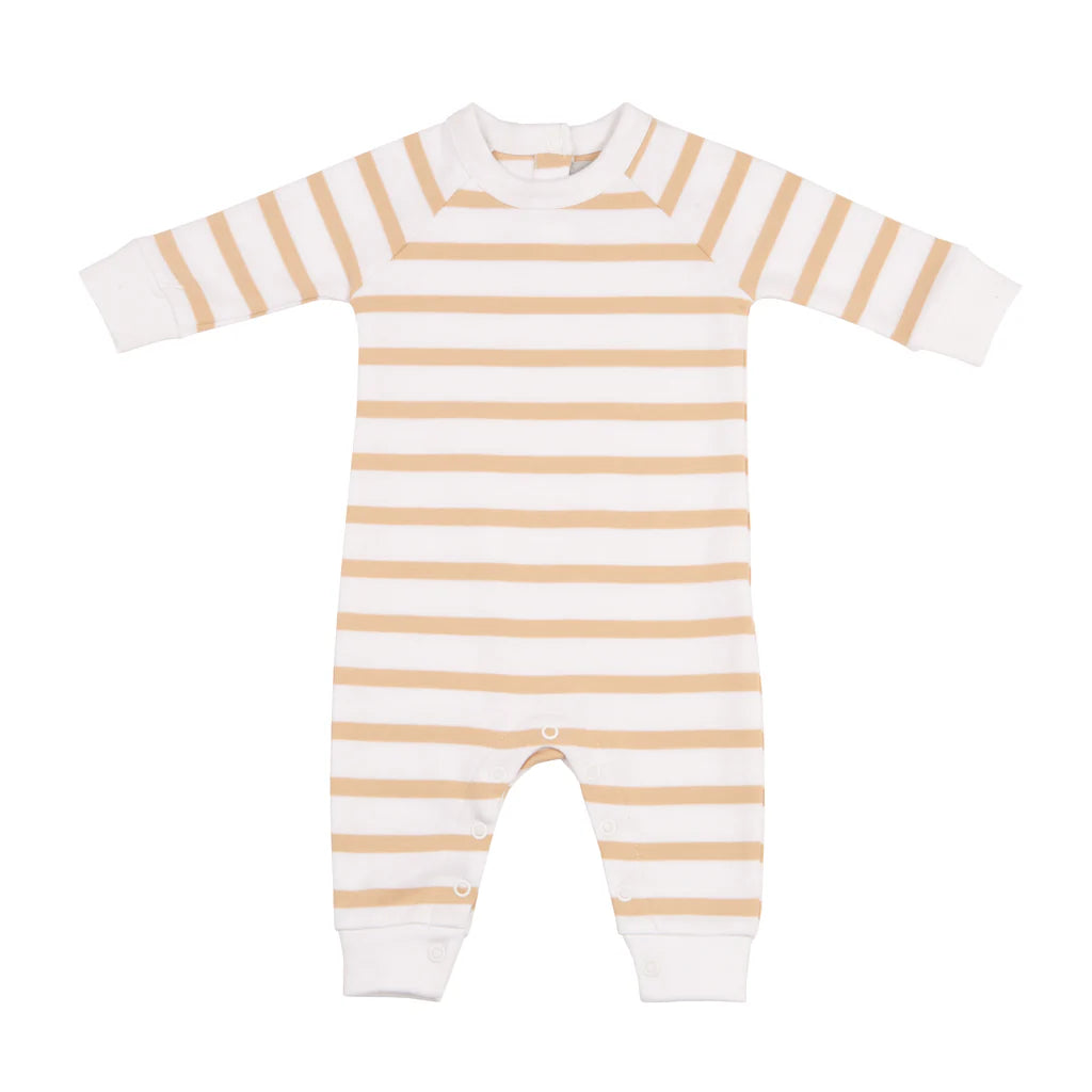 Biscuit & White Striped All-In-One