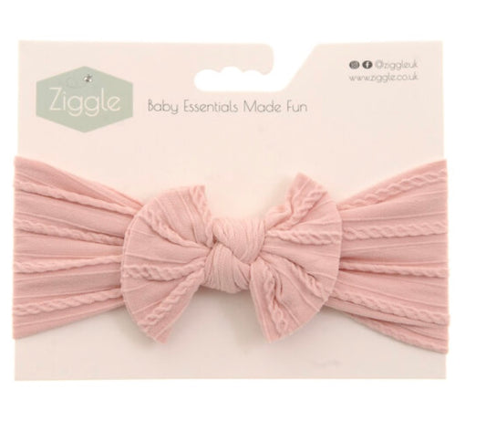 Rose Pink Top Bow Turban Headband