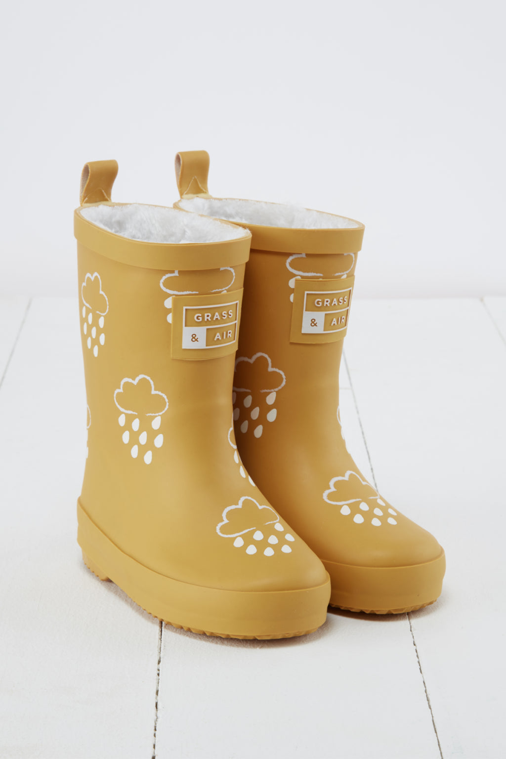 Ochre Colour-Changing Winter Wellies with Teddy Fleece Lining