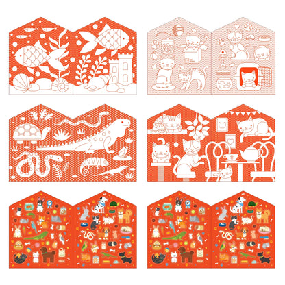 Colouring Book and Stickers: Pets