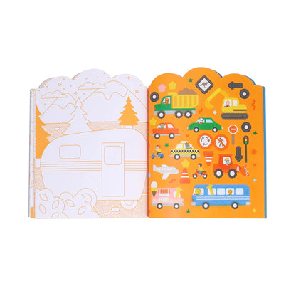 Colouring Book + Stickers: Vehicles