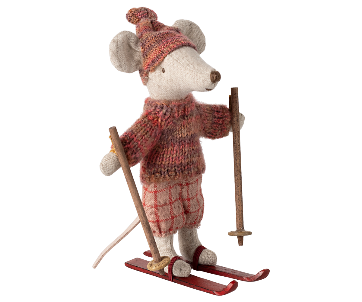 Winter Mouse with Ski Set - Mum Mouse PRE-ORDER